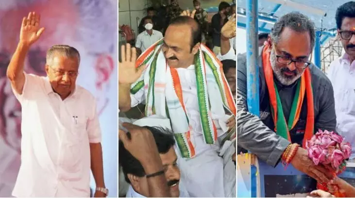 കേരള നിയമസഭാ തെരഞ്ഞെടുപ്പ് ;ഇഞ്ചോടിഞ്ച് പോരാട്ടത്തിൽ മുന്നണികൾ ,എല്‍ഡിഎഫും യുഡിഎഫും ഒപ്പത്തിനൊപ്പം,മൂന്നിടത്ത് എന്‍ഡിഎ