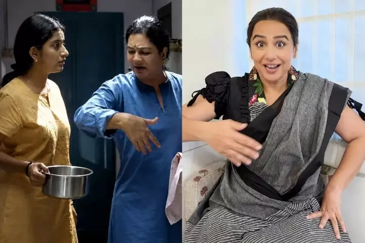 ഉർവശി ചേച്ചി ക്ഷമിക്കണം അച്ചുവിന്റെ അമ്മയിലെ കടുകുവറ സീനുമായി വിദ്യ ബാലൻ